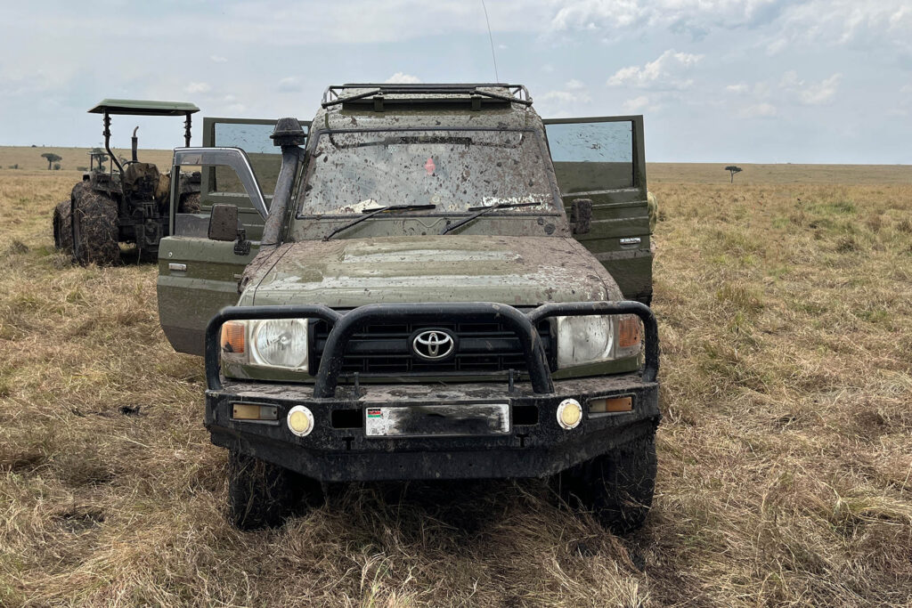 Verdreckter 4x4 Masai Mara Kenia