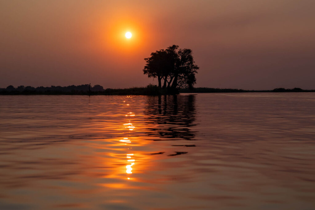 Sonnenuntergang Chobe Namibia