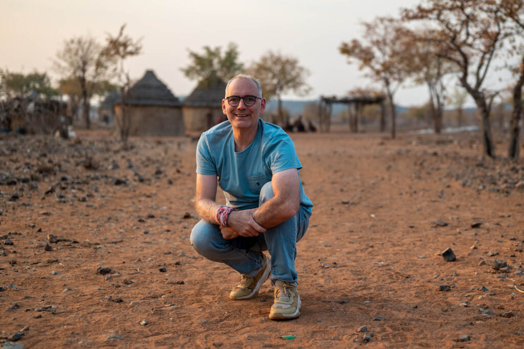 Marcus Hock im Himba Besucherdorf Outjo Namibia