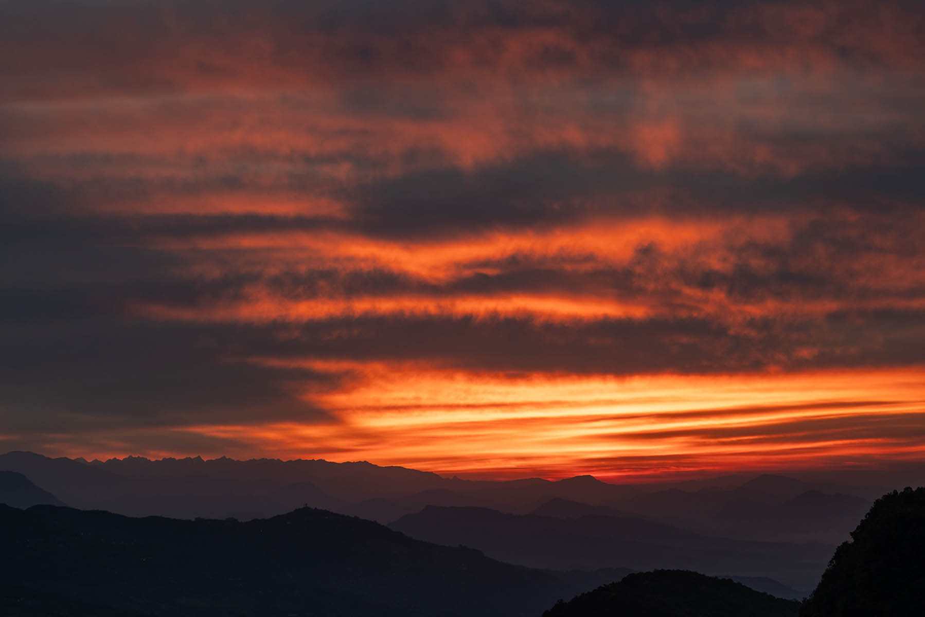 Sonnenuntergang in Nepal