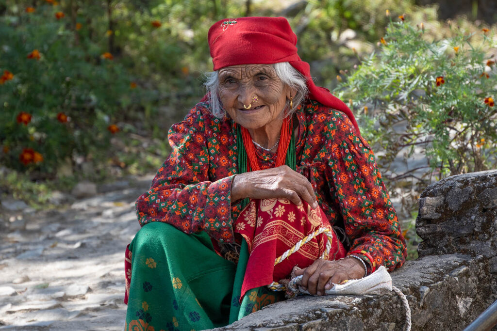Porträt alte Frau Nepal